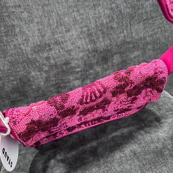 Staud Tommy Beaded Shoulder Bag Blossom Garden Party - Picture 13 of 16